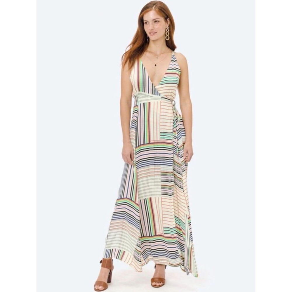 NWT Love, Stitch Striped Boho Wrap Maxi Dress ✨